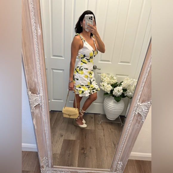 BTFL-Life Small ROUCHED COTTON POPLIN LEMON PRINT MNI DRESS WITH BOTTOM TIERS - Picture 10 of 12